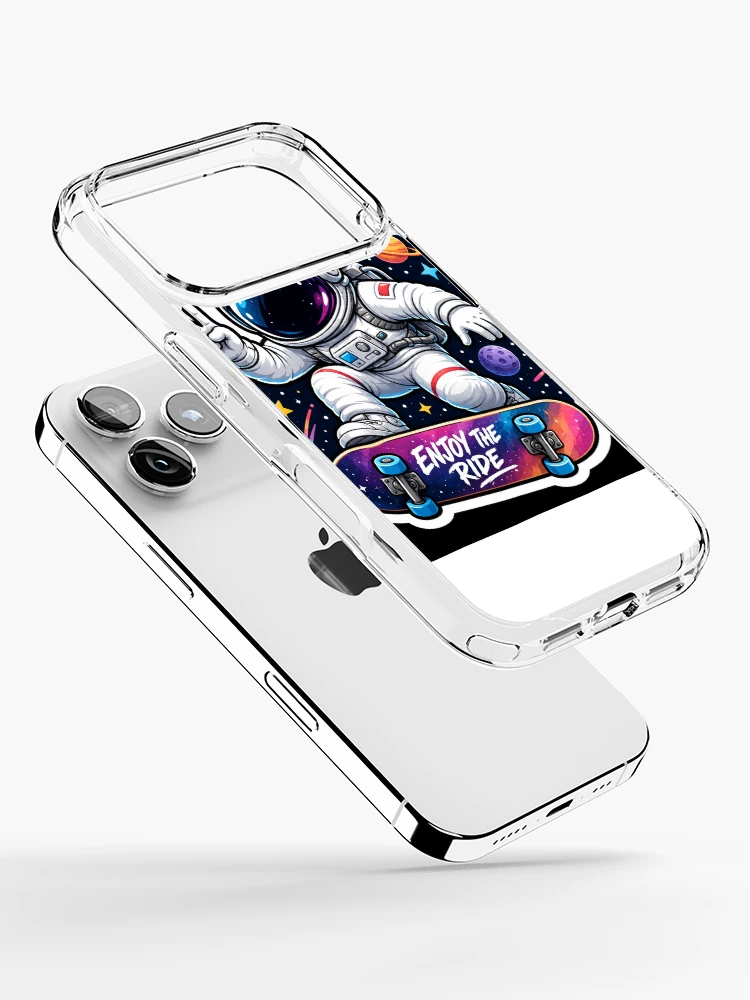 Thumbnail 2 of 5, iPhone Case, Astronaut Enjoy The Ride Sticker designed and sold by Rajvarwal.
