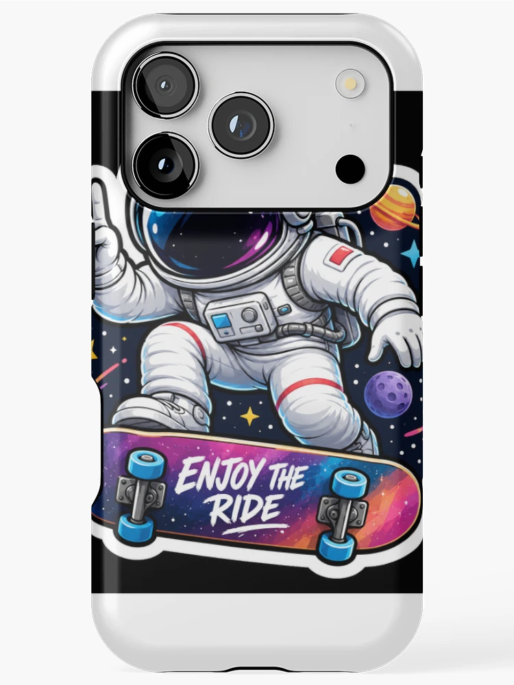 Thumbnail 1 of 4, iPhone Case, Astronaut Enjoy The Ride Sticker designed and sold by Rajvarwal.