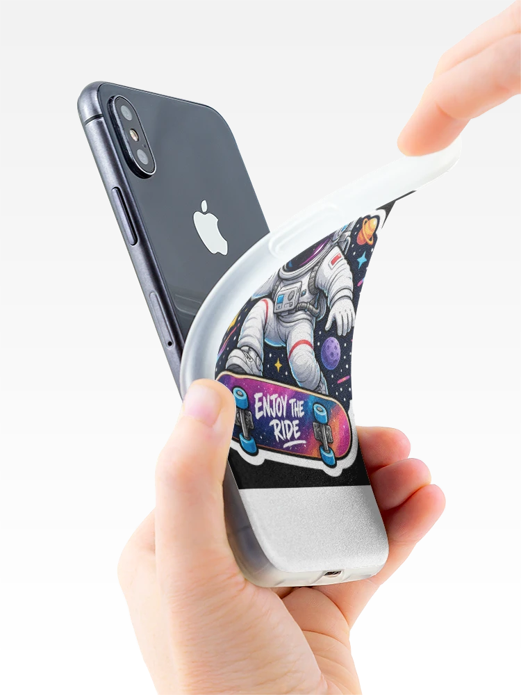 Thumbnail 4 of 5, iPhone Case, Astronaut Enjoy The Ride Sticker designed and sold by Rajvarwal.