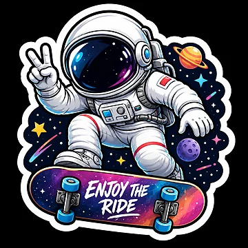 Artwork thumbnail, Astronaut Enjoy The Ride Sticker by Rajvarwal