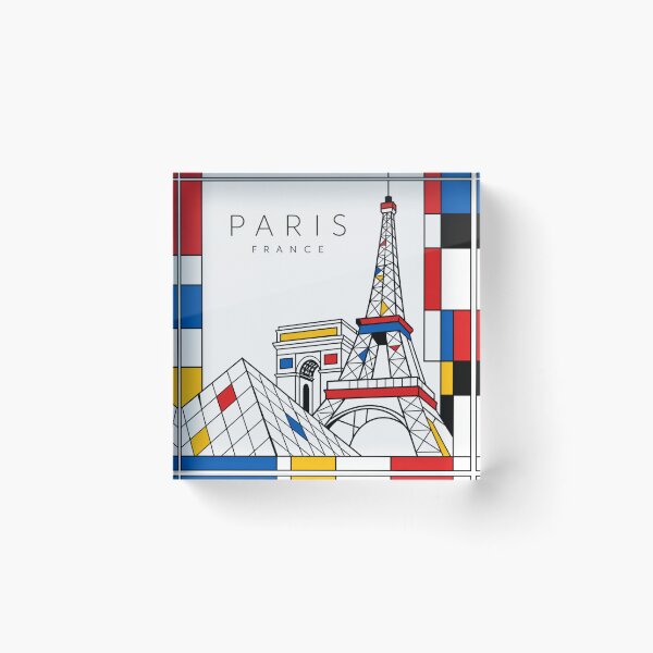 Item preview, Paris Mondrian style poster 3D designed and sold by CMYKStudio.