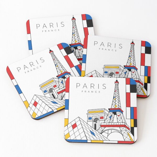 Item preview, Paris Mondrian style poster 3D designed and sold by CMYKStudio.