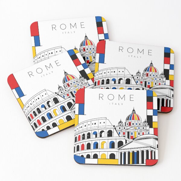 Item preview, Rome Mondrian style poster 3D designed and sold by CMYKStudio.