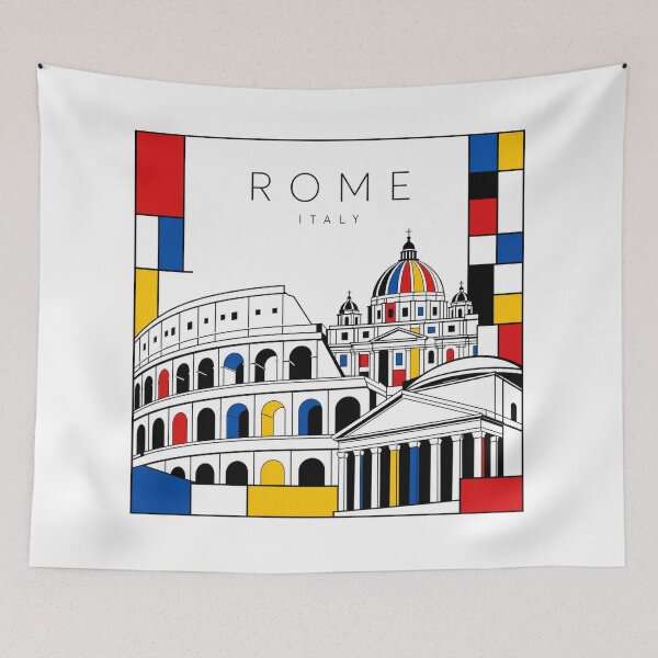 Item preview, Rome Mondrian style poster 3D designed and sold by CMYKStudio.