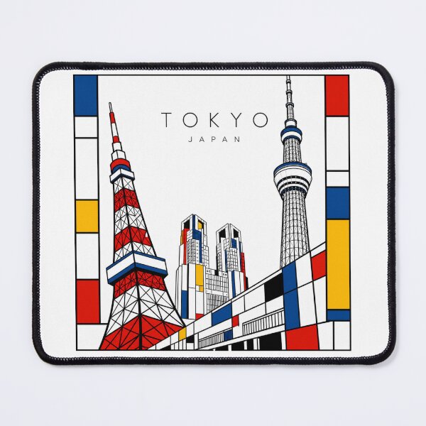 Item preview, Tokyo Mondrian style poster 3D designed and sold by CMYKStudio.
