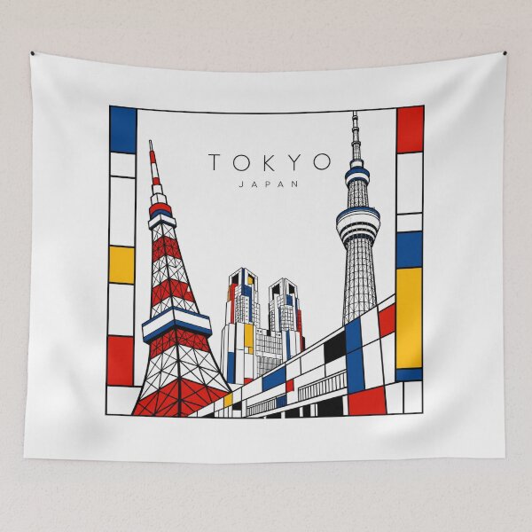 Item preview, Tokyo Mondrian style poster 3D designed and sold by CMYKStudio.