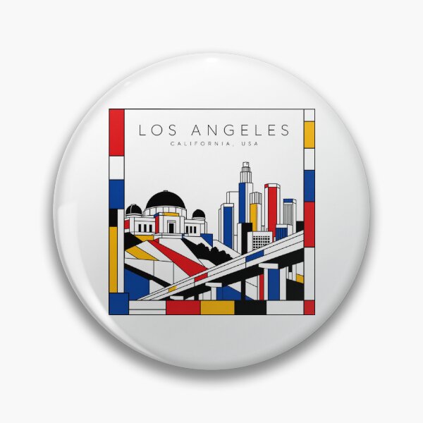 Item preview, Los Angeles Mondrian style poster 3D designed and sold by CMYKStudio.