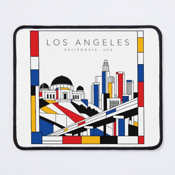 Item preview, Los Angeles Mondrian style poster 3D designed and sold by CMYKStudio.