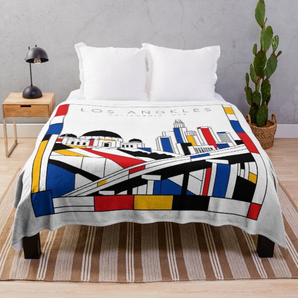Item preview, Los Angeles Mondrian style poster 3D designed and sold by CMYKStudio.