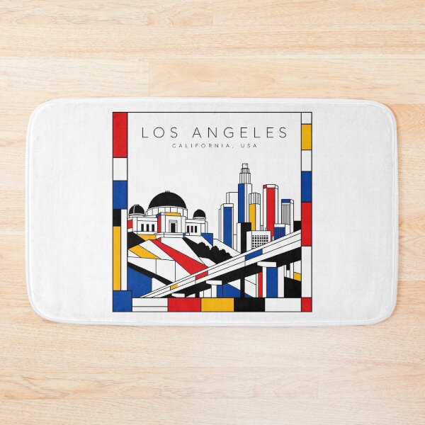 Item preview, Los Angeles Mondrian style poster 3D designed and sold by CMYKStudio.