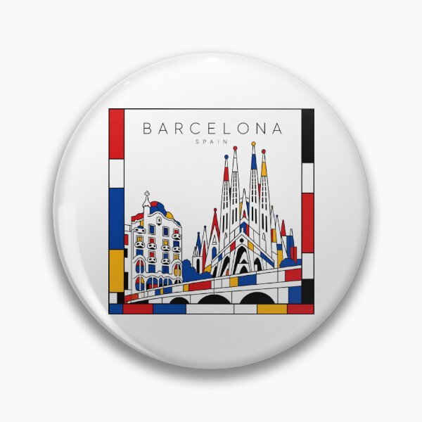 Item preview, Barcelona Mondrian style poster 3D designed and sold by CMYKStudio.