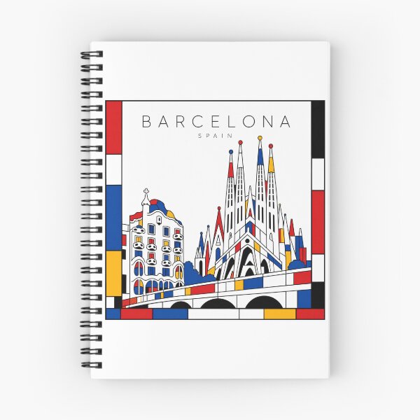 Item preview, Barcelona Mondrian style poster 3D designed and sold by CMYKStudio.