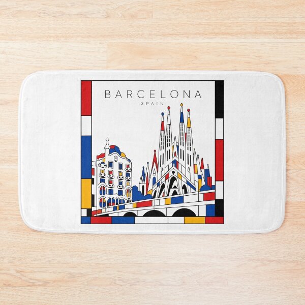 Item preview, Barcelona Mondrian style poster 3D designed and sold by CMYKStudio.