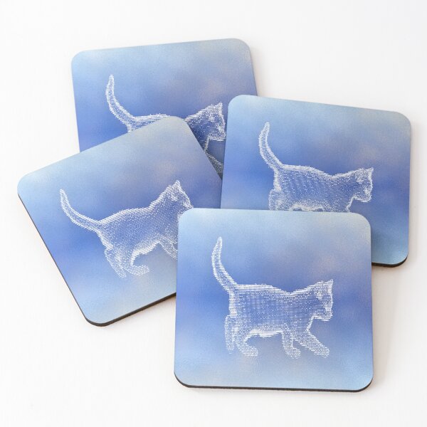 Item preview, Light blue cat y2k stars designed and sold by hanniu.