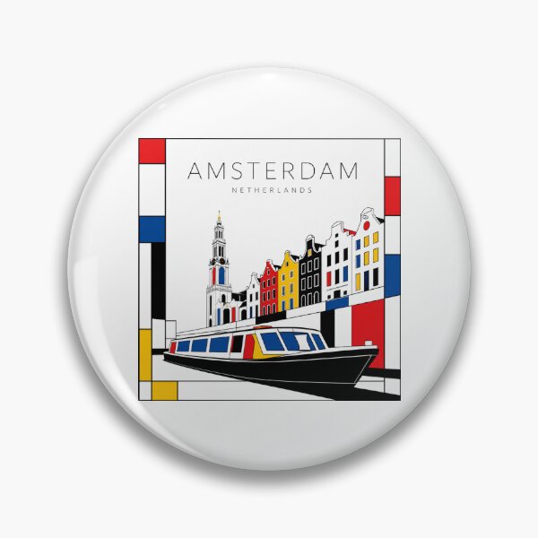Item preview, Amsterdam Mondrian style poster 3D designed and sold by CMYKStudio.