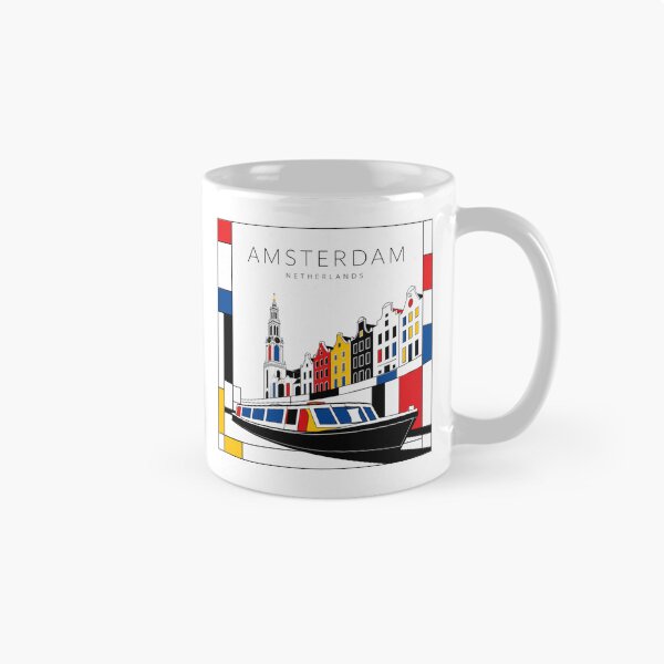 Item preview, Amsterdam Mondrian style poster 3D designed and sold by CMYKStudio.