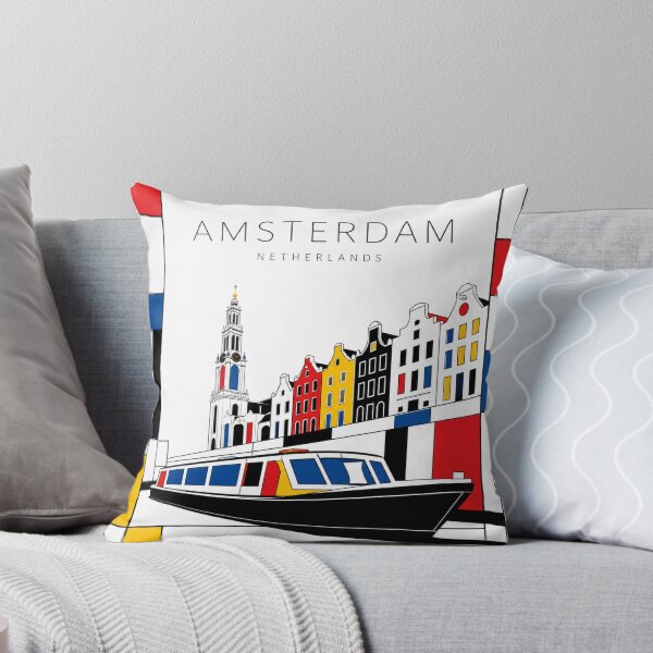 Item preview, Amsterdam Mondrian style poster 3D designed and sold by CMYKStudio.