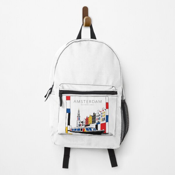 Item preview, Amsterdam Mondrian style poster 3D designed and sold by CMYKStudio.