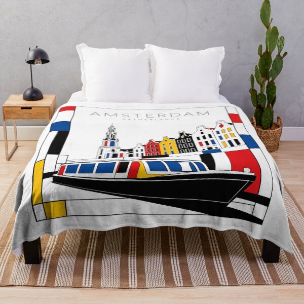 Item preview, Amsterdam Mondrian style poster 3D designed and sold by CMYKStudio.
