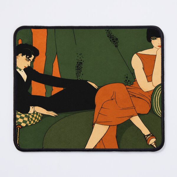 Item preview, Boredom - Vintage Art Deco Lounge Illustration for Retro Fashion Lovers designed and sold by RickE.