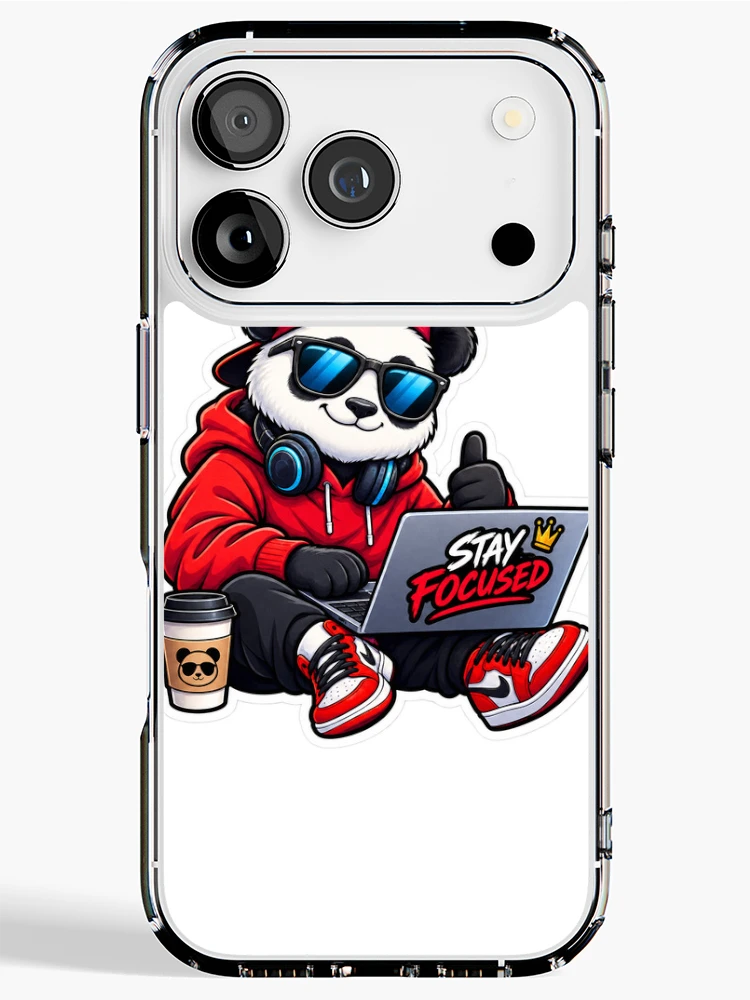Thumbnail 1 of 5, iPhone Case, Stay Focused Panda designed and sold by Rajvarwal.