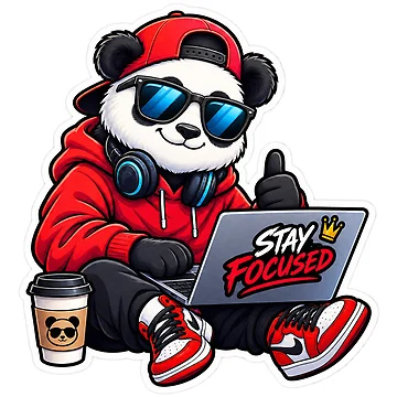 Artwork thumbnail, Stay Focused Panda by Rajvarwal
