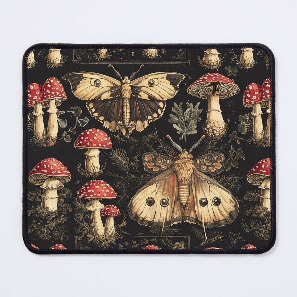 Item preview, Vintage Moth Mushroom Forest Botanical Pattern By Moose Disco designed and sold by MooseDisco.