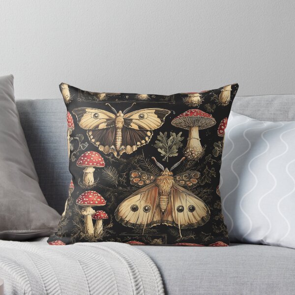 Item preview, Vintage Moth Mushroom Forest Botanical Pattern By Moose Disco designed and sold by MooseDisco.