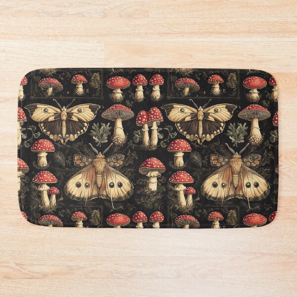 Item preview, Vintage Moth Mushroom Forest Botanical Pattern By Moose Disco designed and sold by MooseDisco.