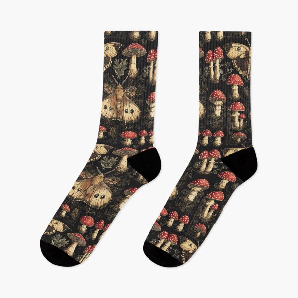 Item preview, Vintage Moth Mushroom Forest Botanical Pattern By Moose Disco designed and sold by MooseDisco.