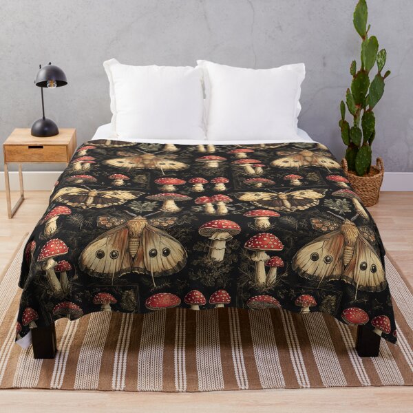Item preview, Vintage Moth Mushroom Forest Botanical Pattern By Moose Disco designed and sold by MooseDisco.