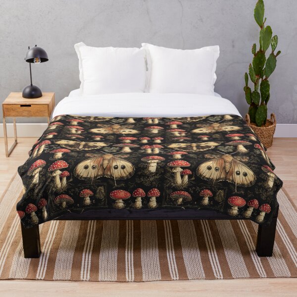 Item preview, Vintage Moth Mushroom Forest Botanical Pattern By Moose Disco designed and sold by MooseDisco.