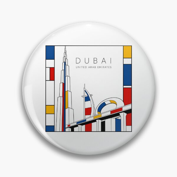 Item preview, Dubai Mondrian style poster 3D designed and sold by CMYKStudio.