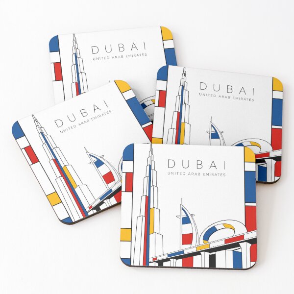 Artikelvorschau, Dubai-Poster im Mondrian-Stil (3D) entworfen und verkauft von CMYKStudio.