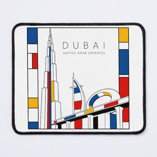 Item preview, Dubai Mondrian style poster 3D designed and sold by CMYKStudio.