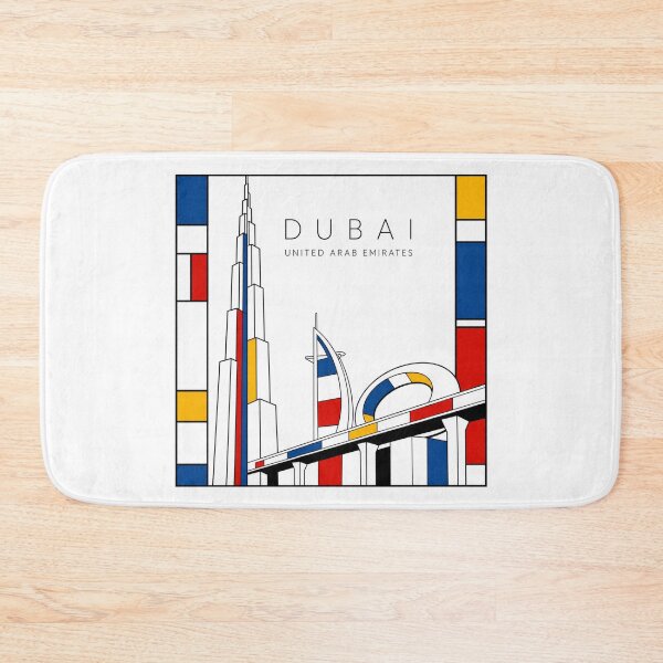 Item preview, Dubai Mondrian style poster 3D designed and sold by CMYKStudio.