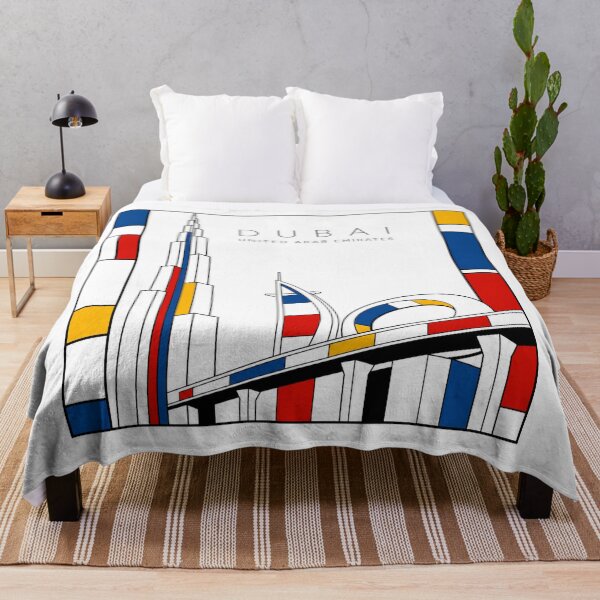 Item preview, Dubai Mondrian style poster 3D designed and sold by CMYKStudio.