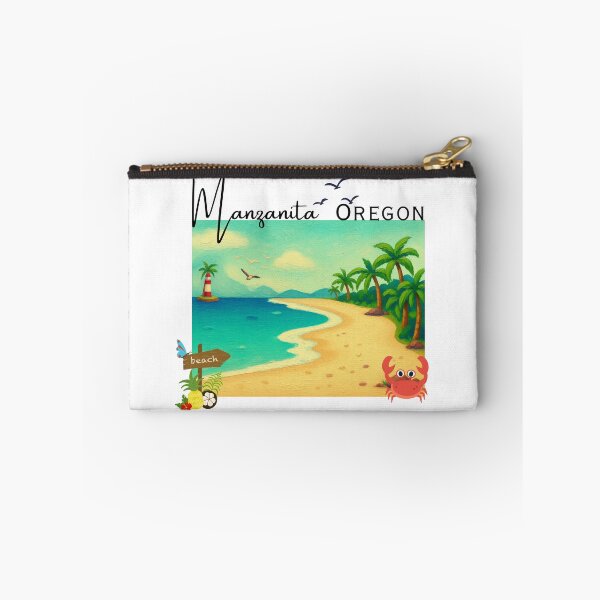 Item preview, Manzanita Oregon Beach Sunset Lighthouse Palm Trees Coastal Design designed and sold by DonnaRaine.