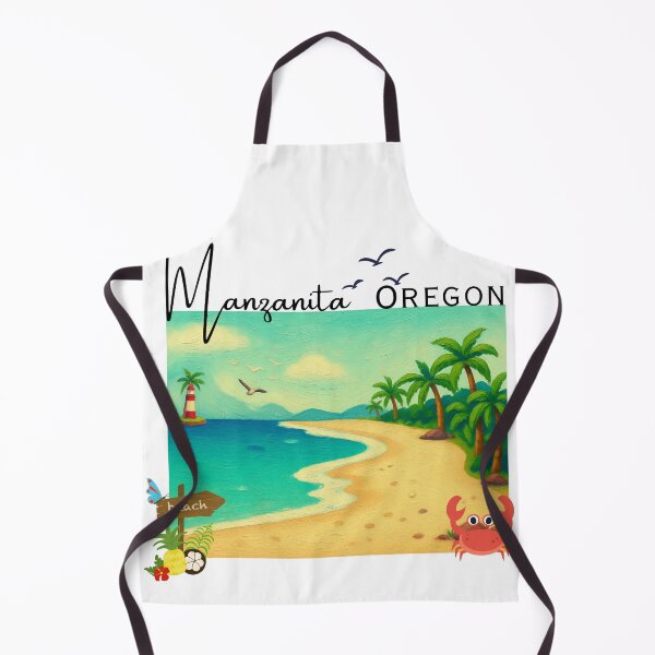 Item preview, Manzanita Oregon Beach Sunset Lighthouse Palm Trees Coastal Design designed and sold by DonnaRaine.