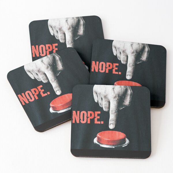 Item preview, Nope Shirt – Minimalist Streetwear – Y2K Grunge Red Button Aesthetic designed and sold by FurryPrintLab-FurryPrintLabDesign.