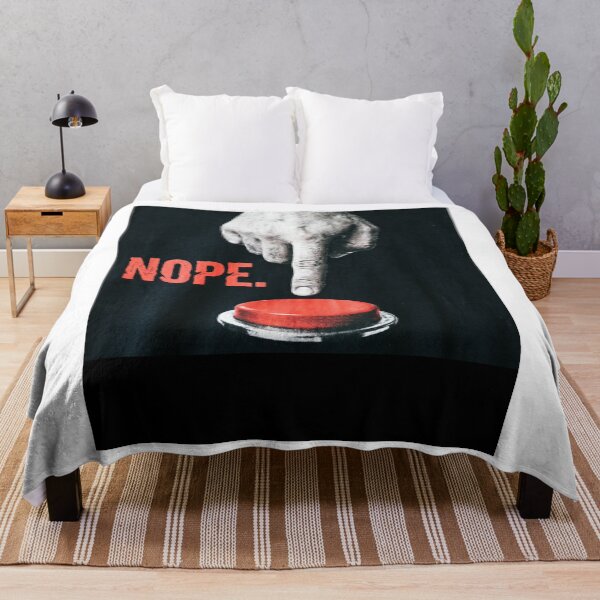 Item preview, Nope Shirt – Minimalist Streetwear – Y2K Grunge Red Button Aesthetic designed and sold by FurryPrintLab-FurryPrintLabDesign.