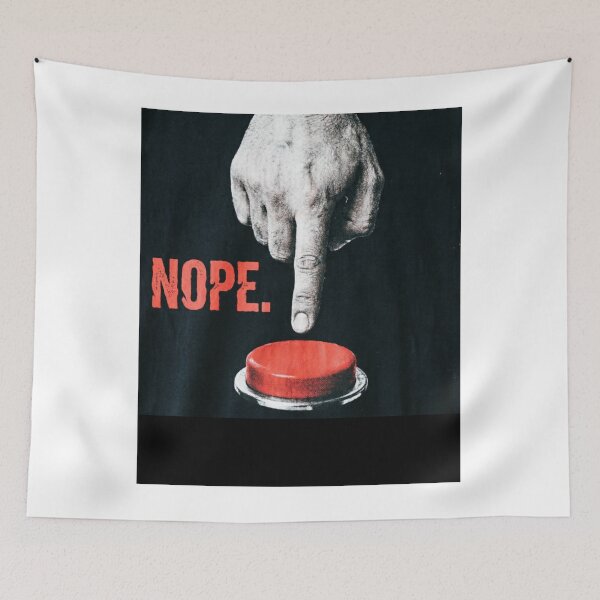 Item preview, Nope Shirt – Minimalist Streetwear – Y2K Grunge Red Button Aesthetic designed and sold by FurryPrintLab-FurryPrintLabDesign.