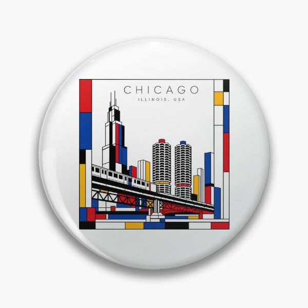 Item preview, Chicago Mondrian style poster 3D designed and sold by CMYKStudio.