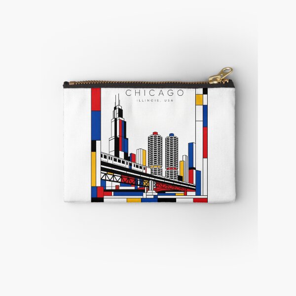 Item preview, Chicago Mondrian style poster 3D designed and sold by CMYKStudio.