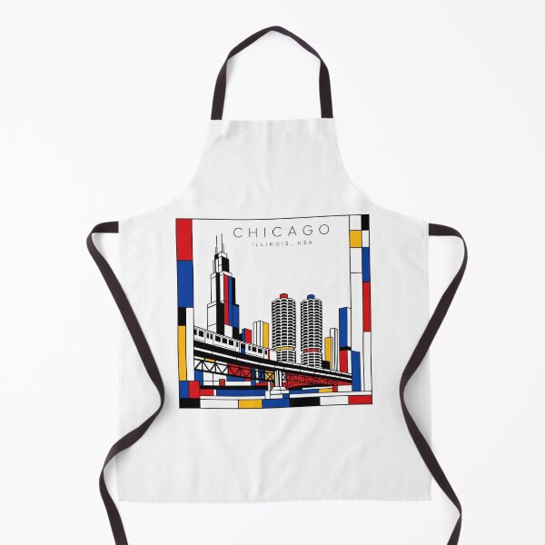 Item preview, Chicago Mondrian style poster 3D designed and sold by CMYKStudio.