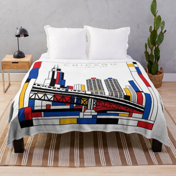 Item preview, Chicago Mondrian style poster 3D designed and sold by CMYKStudio.