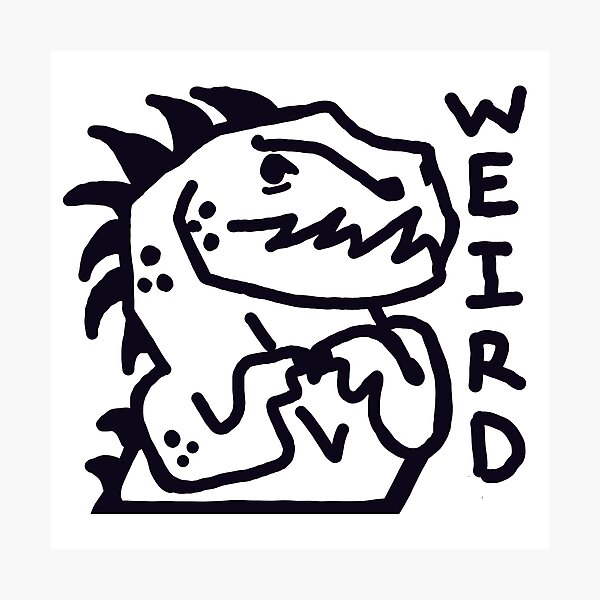 Item preview, WEIRD Nervous Dino designed and sold by MileAMinBrain.