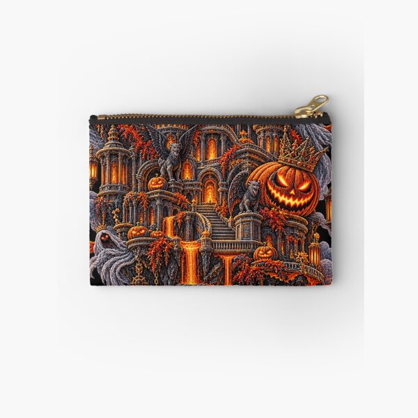 Item preview, Halloween Floating Haunted Castle – Embroidered Gothic Pumpkin Fantasy Art designed and sold by Emoji Emblems.