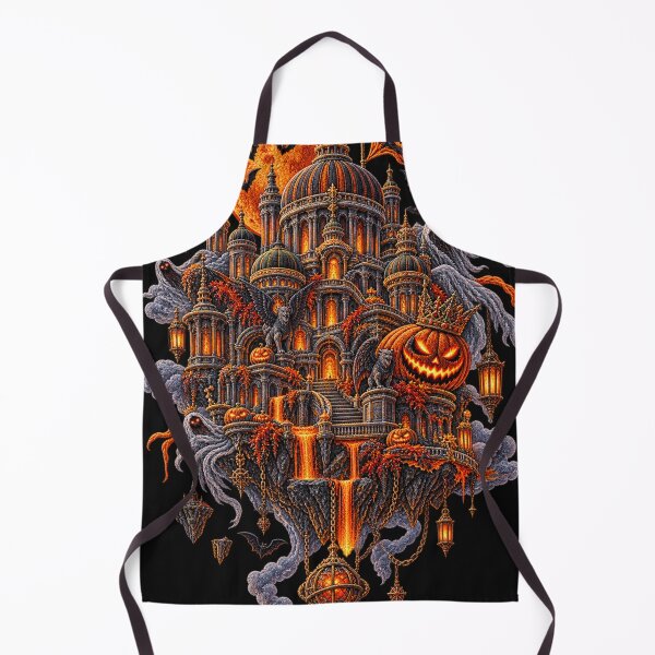 Item preview, Halloween Floating Haunted Castle – Embroidered Gothic Pumpkin Fantasy Art designed and sold by Emoji Emblems.