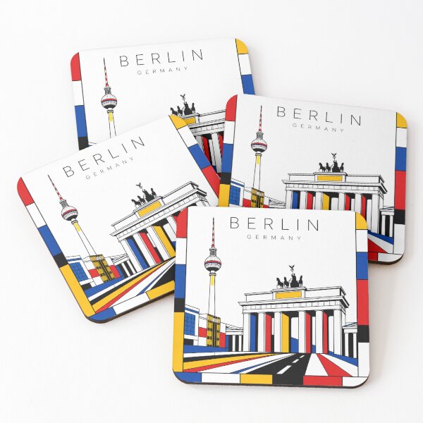 Item preview, Berlin Mondrian style poster 3D designed and sold by CMYKStudio.